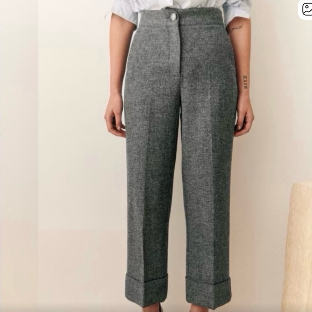 Sezane Damon Trousers Mottled Gray size 12 (40 on sezane)